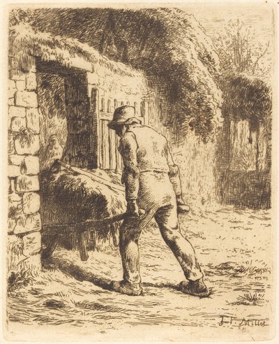 Muž s kolečkem (rolník vracející se z hnoje) od Jean-Francois Millet