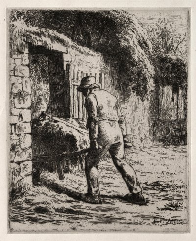 Bauer kehrt vom Misthaufen zurück, 1855-1856 von Jean Francois Millet