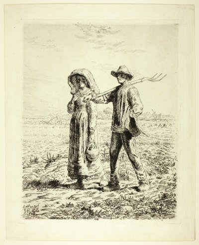 Rolníci jdou do práce od Jean Francois Millet