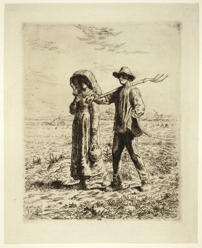 Rolníci jdou do práce od Jean Francois Millet