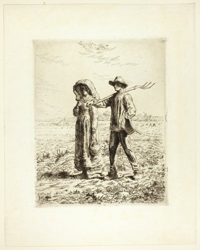 Rolníci jdou do práce od Jean Francois Millet