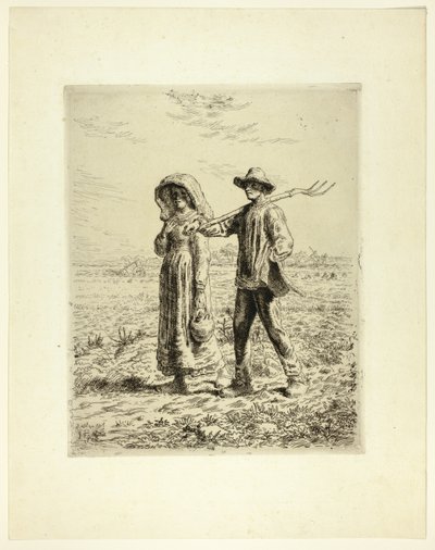 Rolníci jdou do práce od Jean Francois Millet