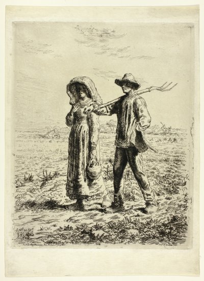 Rolníci jdou do práce od Jean Francois Millet
