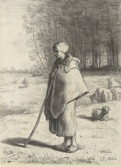 Hirtin, 1860-69 von Jean-Francois Millet