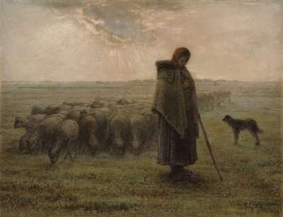 Pastýřka a její stádo, 1862-63 od Jean Francois Millet