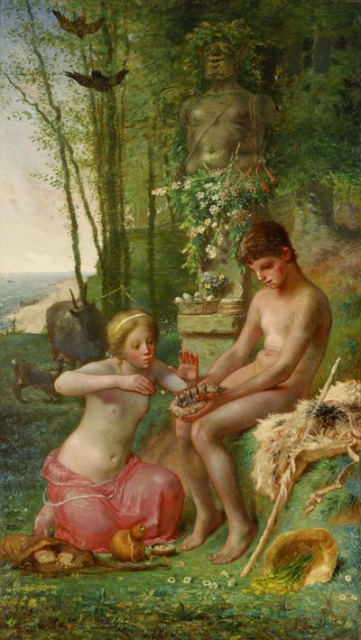 Jarní Dafnis a Chloë, 1865 od Jean Francois Millet