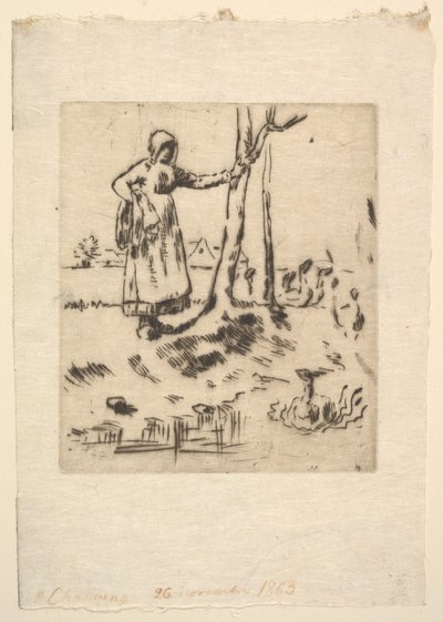 Dívka Husa, 1830-75. od Jean Francois Millet