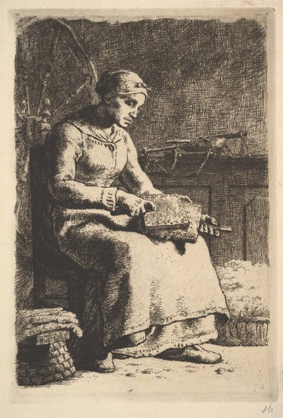 The Wool Carder, 1834–75 od Jean Francois Millet