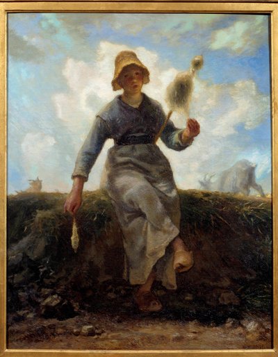 Přadlena, Auvergneský pastevec koz. Obraz Jeana Francoise Milleta (1814-1875) od Jean Francois Millet