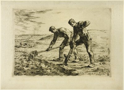 Zwei Männer beim Graben von Jean-Francois Millet