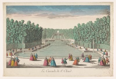 Pohled na kaskády zahrady Château de Saint-Cloud La cascade de St. Cloud (název na objektu) od Jean François Daumont