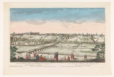 Gezicht op de stad Madrid Celkový pohled na město Madrid, hlavní město Španělského království (název na objektu) od Jean François Daumont
