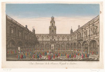Pohled do interiéru Royal Exchange v Londýně Vuë Interieure de la Bourse Royale à Londres (název na objektu) od Jean François Daumont