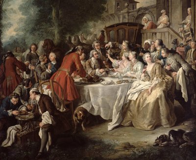 Lovecký oběd, detail hostů, 1737 od Jean François de Troy