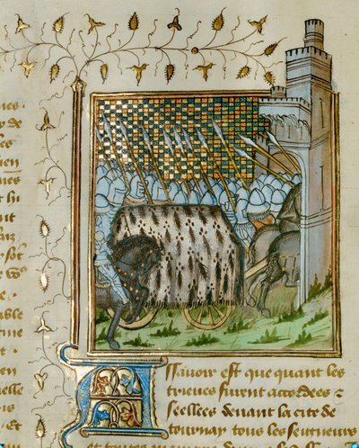 Tělo Jeana III. Bretaňského je přivezeno do města Ploermel v pohřebním voze potaženém erminem a doprovázeném ozbrojenou stráží... od Jean Froissart