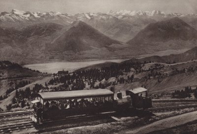 Bei Station Rigi Kulm (černobílá fotografie) od Jean Gaberell