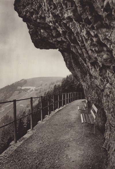 Pohled na Rigi Kaltbad (černobílá fotografie) od Jean Gaberell