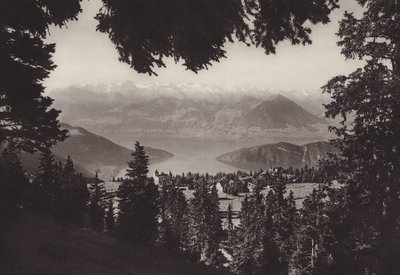 Rigi Kaltbad, výhled na Lucernské jezero (č/b foto) od Jean Gaberell