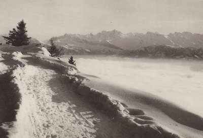 Rigi Kaltbad, slunečný zimní den (černobílá fotografie) od Jean Gaberell