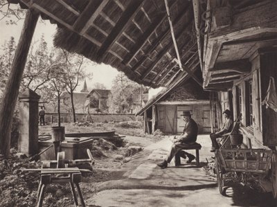 Švýcarsko: Bernský statek, pod střechou penthouse (černobílá fotografie) od Jean Gaberell
