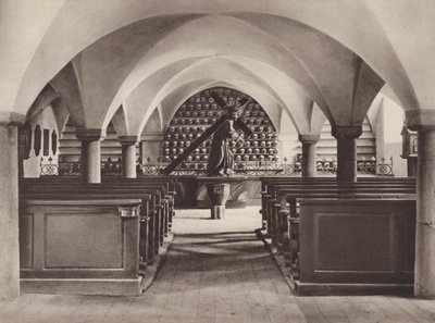 Švýcarsko: Stans, kaple mrtvých (černobílá fotografie) od Jean Gaberell
