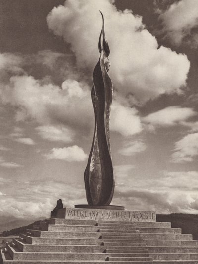 Švýcarsko: Válečný památník na Forch, poblíž Curychu (č/b foto) od Jean Gaberell