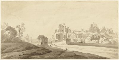 Pohled na ruiny paláce na Palatine Hill v Římě od Jean Grandjean (attributed to)