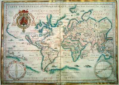 Univerzální hydrografická mapa. Rukopis Jeana Guerarda, francouzského geografa. 1734. Paříž, B.N. od Jean Guerard