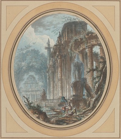 Zahradní capriccio se starožitnými ruinami od Jean-Henry-Alexandre Pernet