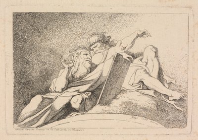 Dva proroci od Jean Honoré Fragonard after Annibale Carracci