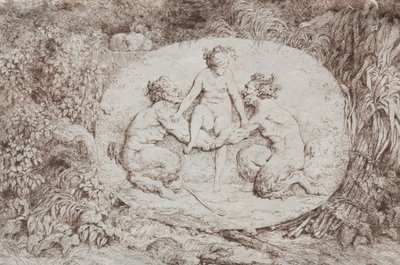 Bacchanales: Nymph Supported by Two Satyrs, 1763. od Jean Honore Fragonard