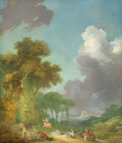 Houpačka. Kolem roku 1775/80 od Jean Honore Fragonard