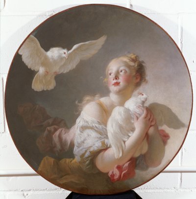 Dívka drží holubice od Jean Honore Fragonard