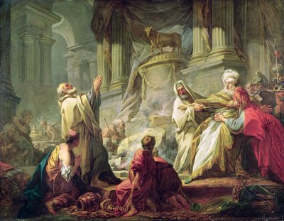 Jeroboam obětující zlatému teleti, 1752 od Jean Honore Fragonard