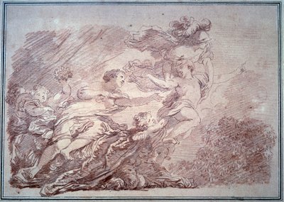 Minerva reißt einen jungen Prinzen aus der blutigen Wollust. Jean Honoré Fragonard (1732-1806), 1774. Besançon, Musée des Beaux-Arts von Jean Honore Fragonard