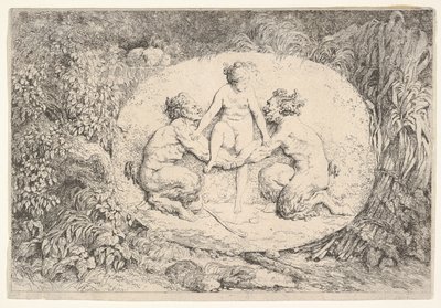 Nymph Supported by Two Satyrs, 1763. od Jean Honore Fragonard