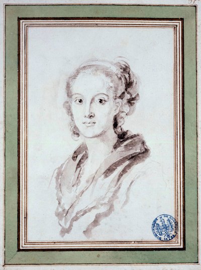Portrét Marguerite Gerard (1767-1837) francouzská malířka, švagrová Fragonarda Kresba v pračce Jean Honore Fragonard (1732-1806) 1800 kolem Besanconu, Musee des Beaux Arts od Jean Honore Fragonard