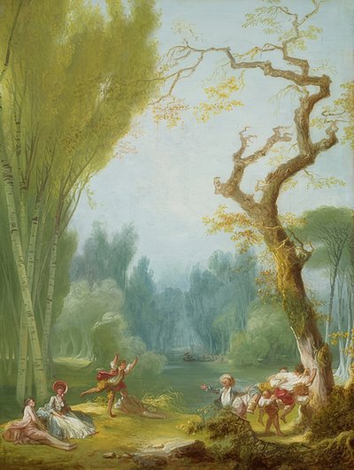 Reiterspiele (Hra koně a jezdce). U 1775/80 od Jean Honore Fragonard