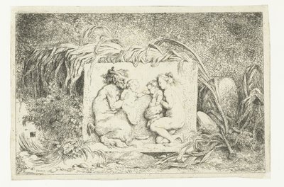 Satyr a nymfa se dvěma dětmi Bacchanales (název série) Nymfy a satyři (název série) od Jean Honore Fragonard