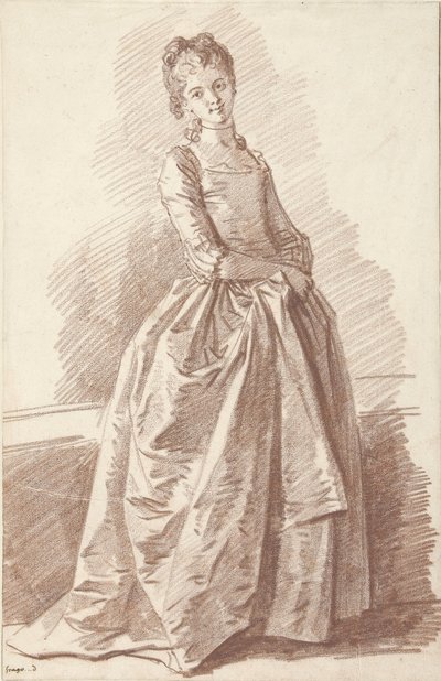 Mladá žena stojí, čelí od Jean Honore Fragonard