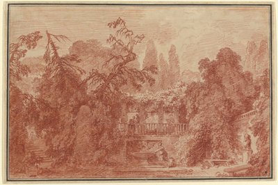 Terasa a zahrada italské vily od Jean Honore Fragonard