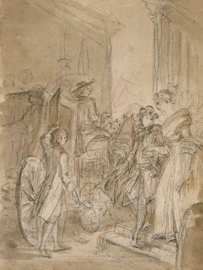 The Departure by Coach, c.1780-89 od Jean Honore Fragonard