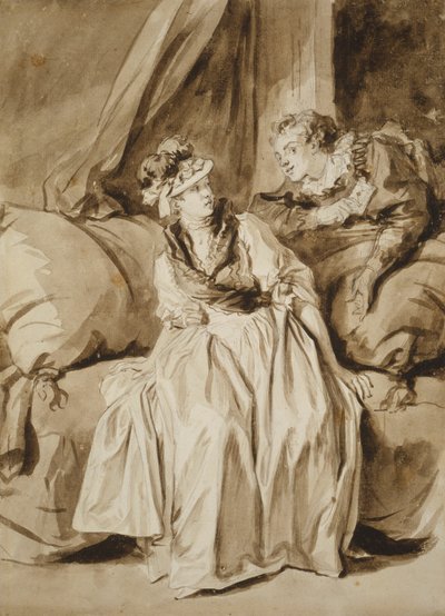 Dopis nebo Španělská konverzace od Jean-Honore Fragonard