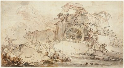 Zastavený vozík od Jean Honore Fragonard