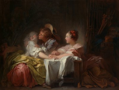 Ukradený polibek, kolem roku 1760 od Jean Honore Fragonard