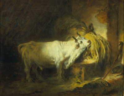 Bílý býk ve stáji od Jean Honore Fragonard