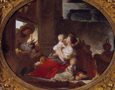 Šťastná rodina Obraz Jean Honore Fragonard (1732-1806) Paříž 18. století, Musee Cognacq Jay od Jean Honore Fragonard