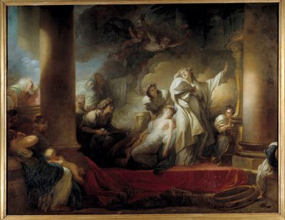 Velekněz Coresus se obětoval, aby zachránil Callirhoe Coresus, velekněz boha Bacchus a Calydon, zamilovaný do mladého Callirhoe, byl jí pokání a požádal boha Baccha o pomstu. Seslal kouzlo na město, které může pouze od Jean Honore Fragonard