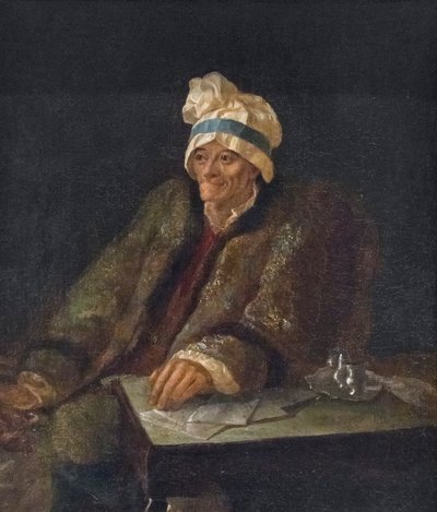 Portrét Voltaira (olej na plátně) od Jean Huber