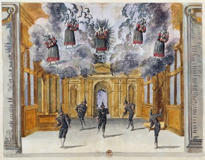 Bühnenbild für Le feste di Amore e di Bacco von Jean I  Berain